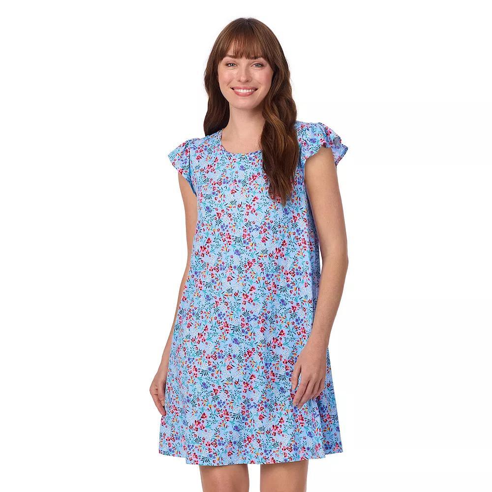 Women's Draper James Ruffle Sleepshirt, Size: XL, Lt Blue Field Flower Product Image