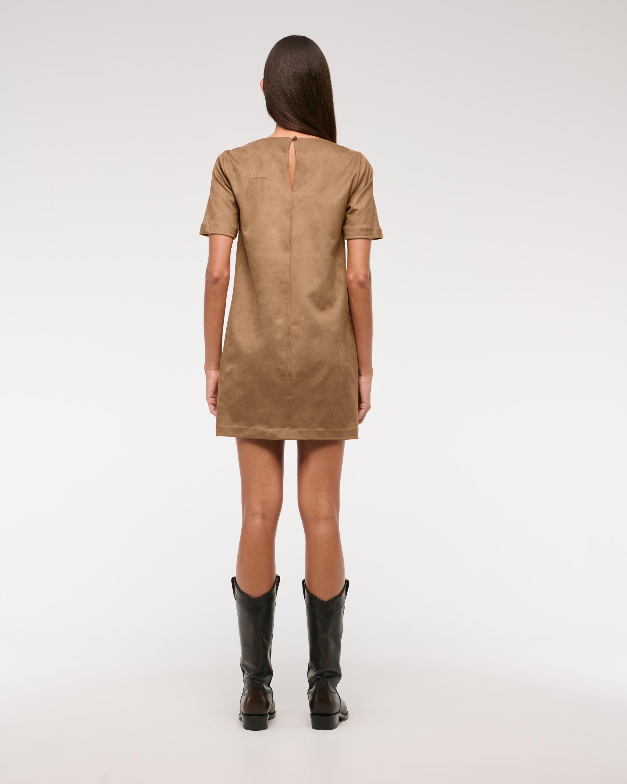 Vegan Suede T-Shirt Mini Dress Product Image