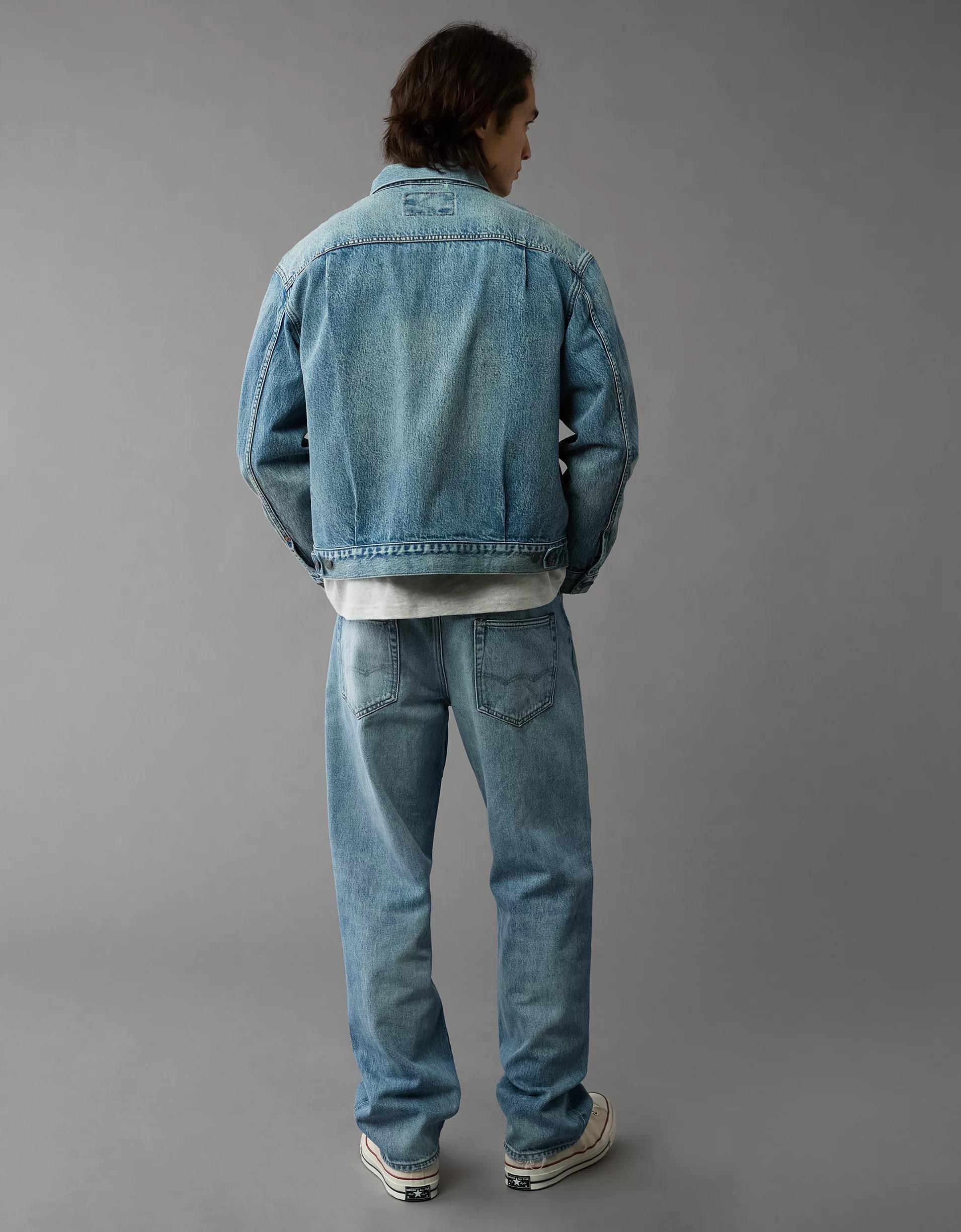 AE Boxy Denim Trucker Jacket Product Image