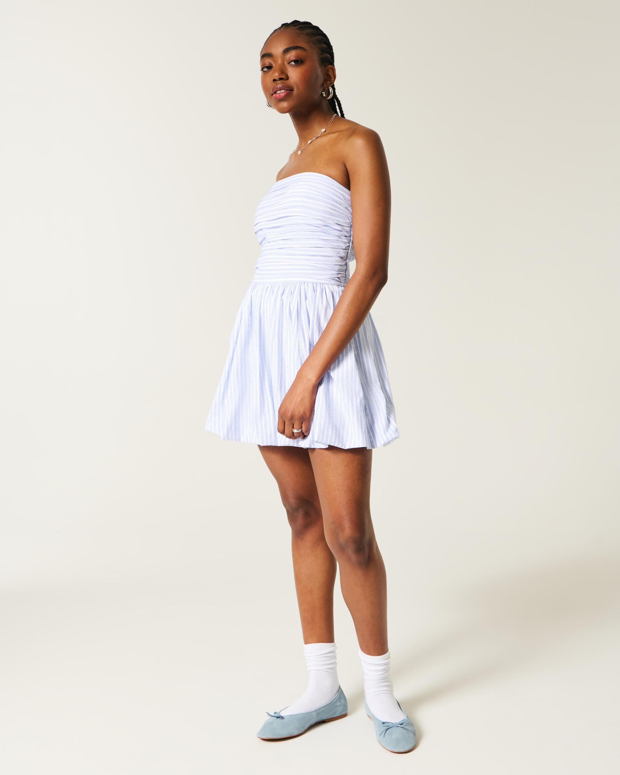 Ruched Bubble Skort Dress Product Image