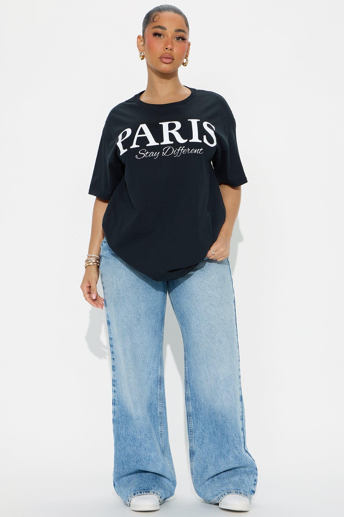 Paris Oversized Tee - Black Product Image