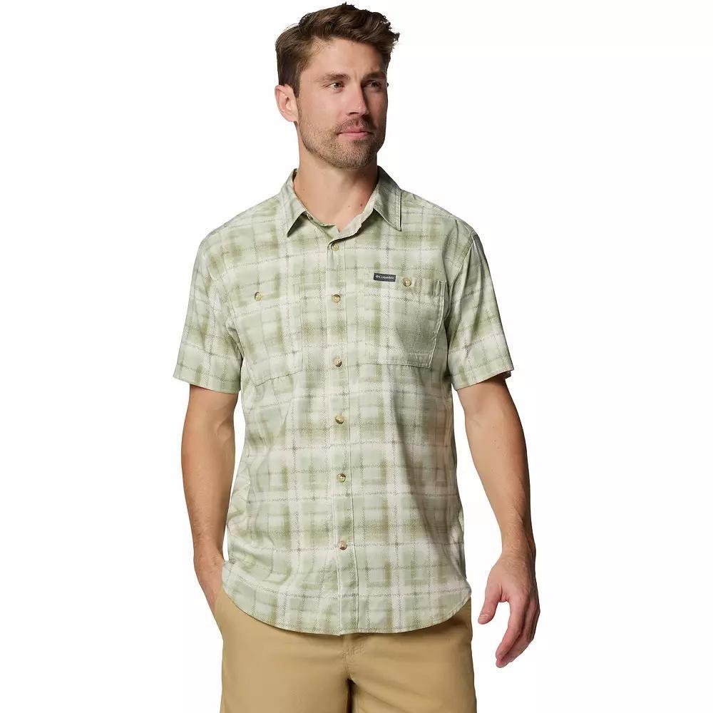 Men's Columbia UPF 40 Utilizer Printed Short Sleeve Button-Down Shirt, Size: XXL, Brown Yarrow Mirage Product Image