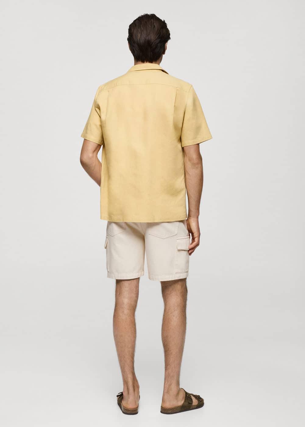 Denim cotton cargo shorts - Men | MANGO USA Product Image