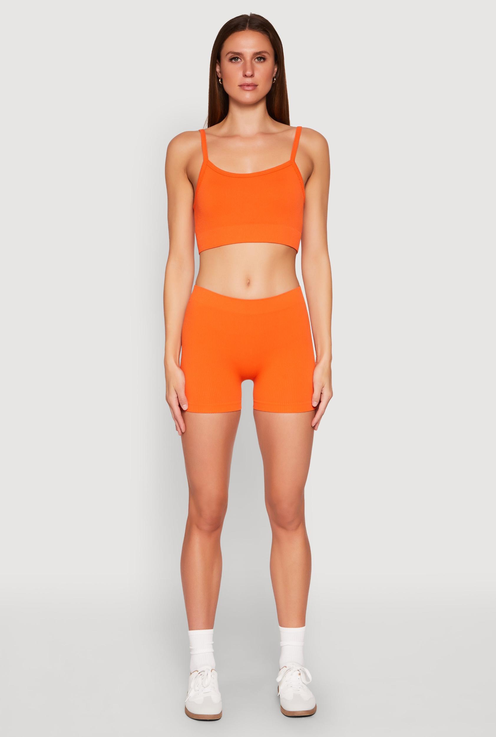 Womens Seamless Cropped Cami and Shorts Set Product Image