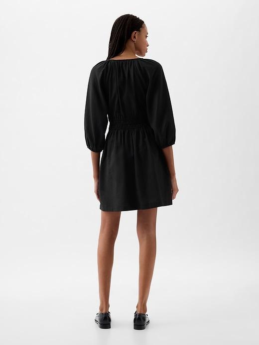 Linen-Blend Mini Dress Product Image
