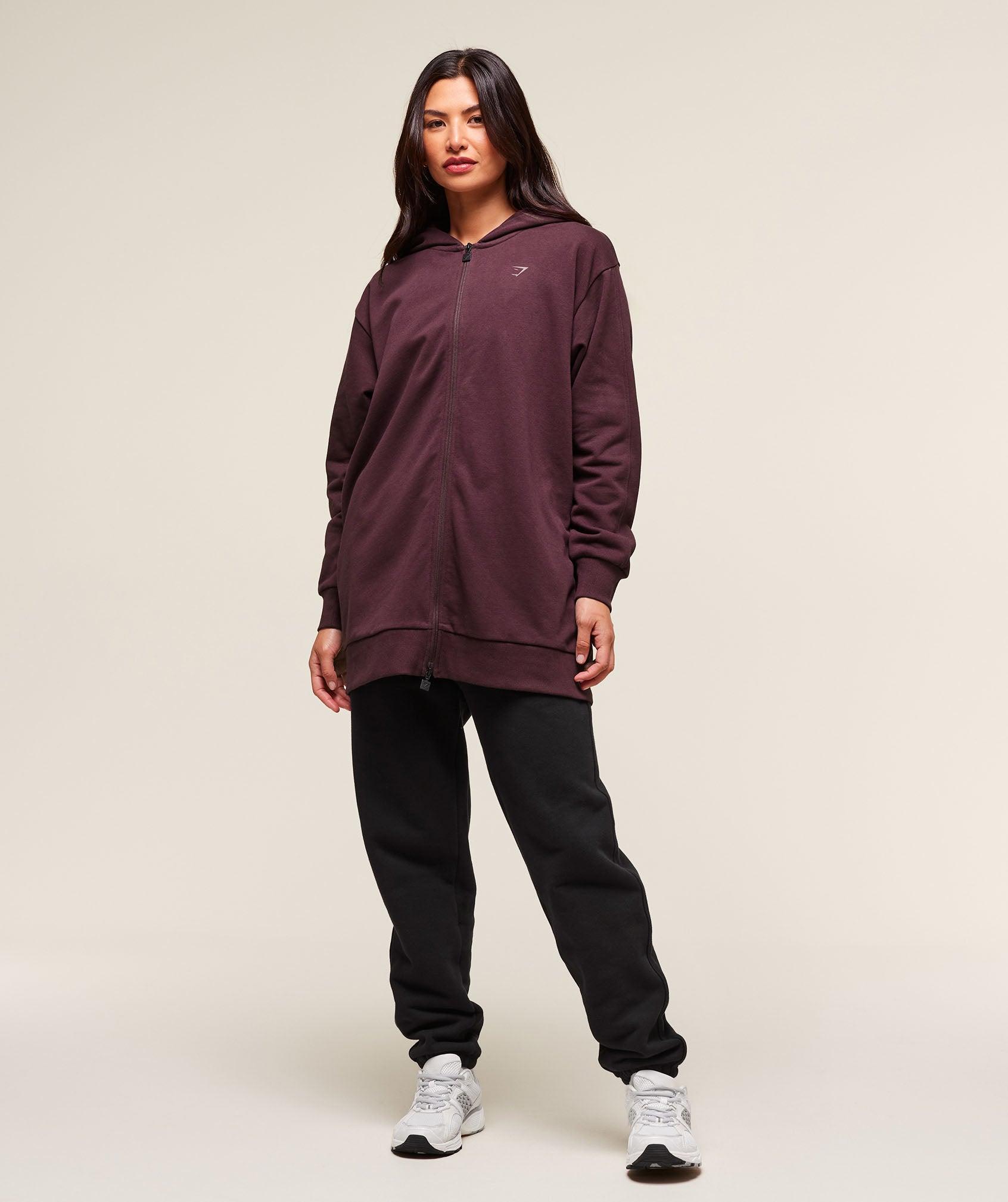 Covered Longline Zip Up Hoodie Product Image