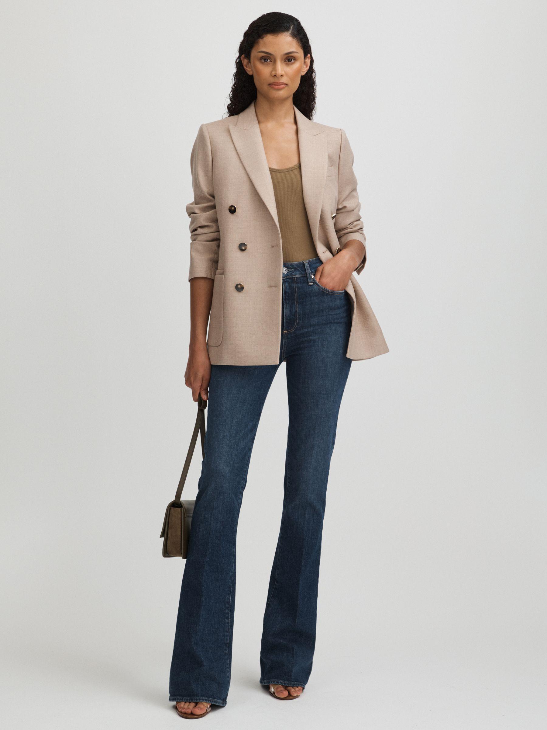 High Rise Laurel Ancient Blue Paige Ancient Blue High Rise Flared Jeans Product Image