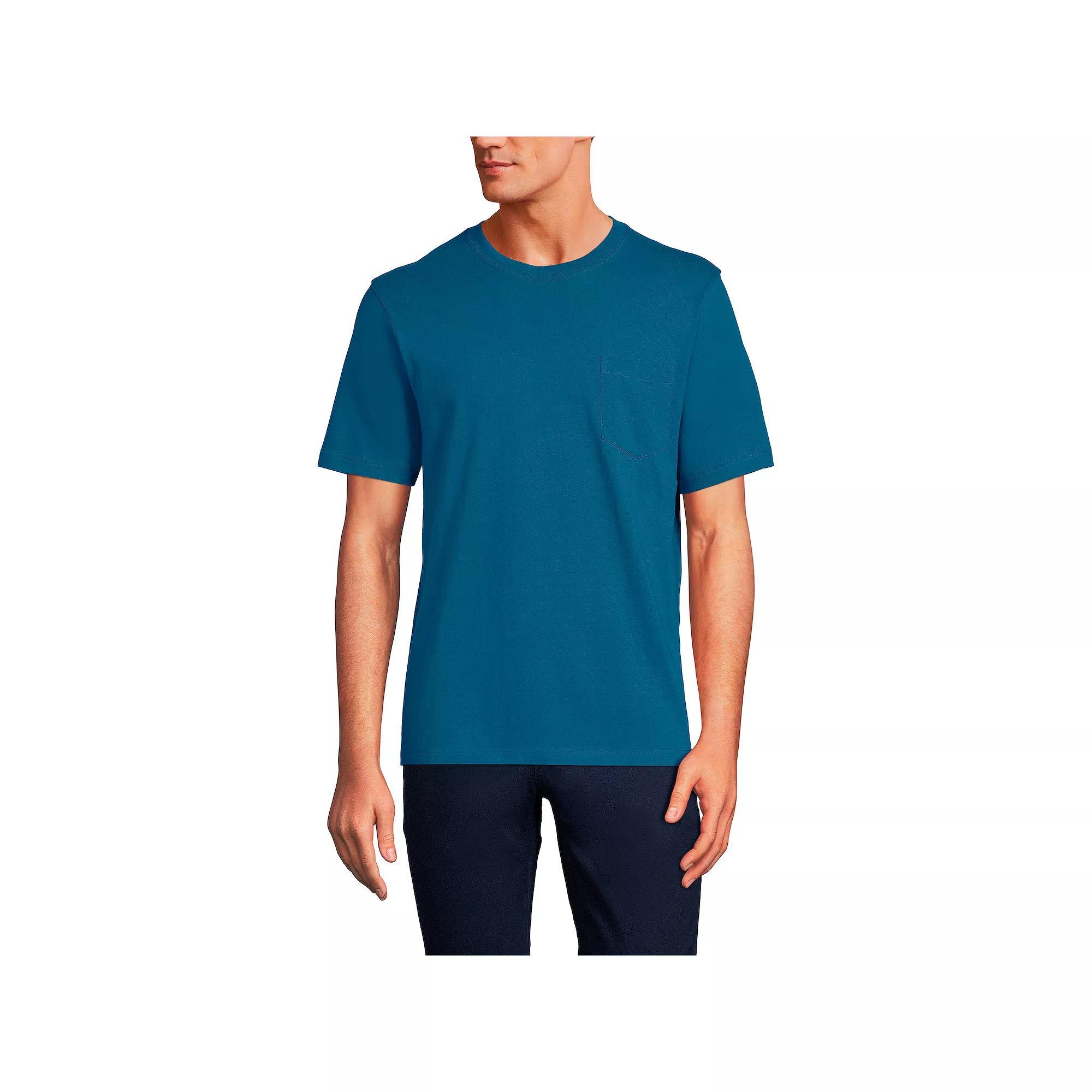 Big & Tall Lands' End Super Pocket Tee, Men's, Size: Large Tall, Gray Grey Product Image