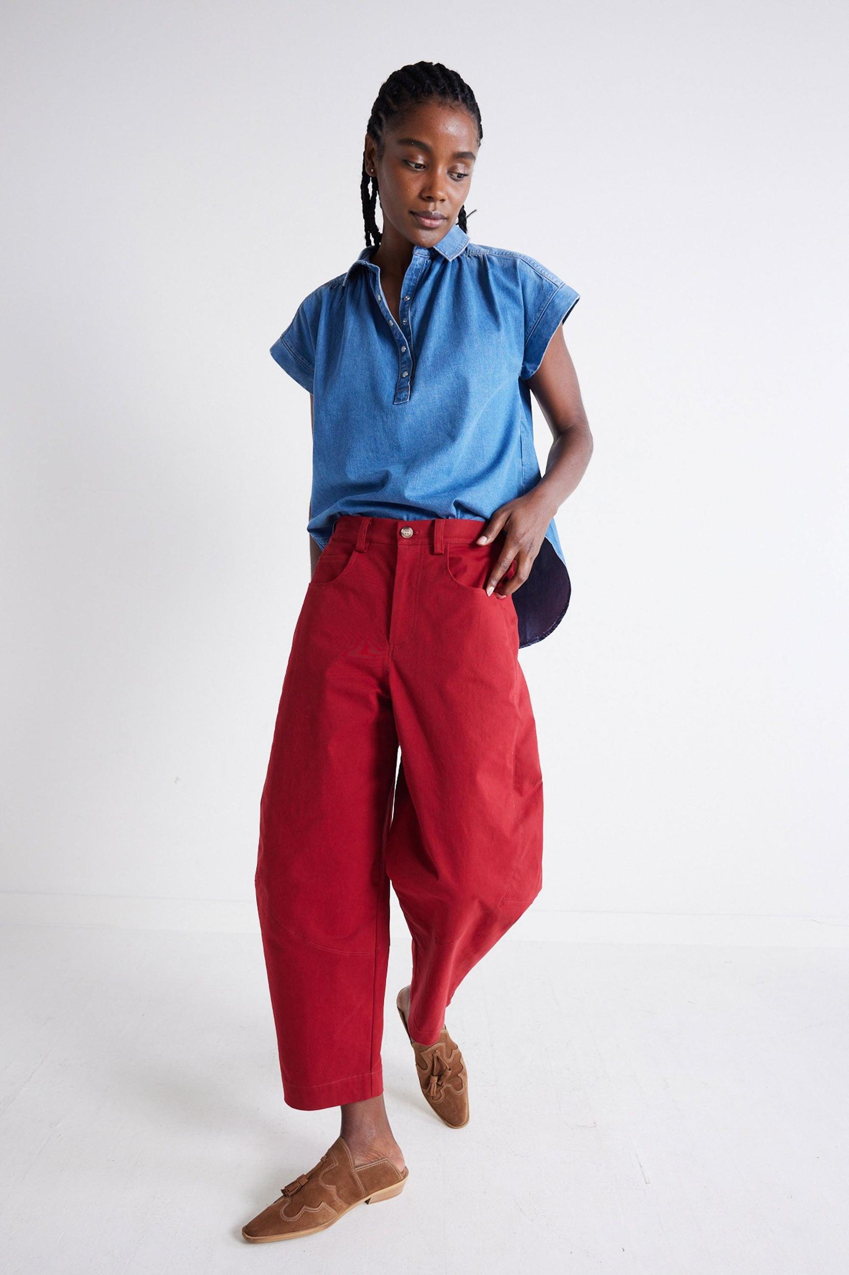 The Nonchalant Oversized Denim Blouse Product Image
