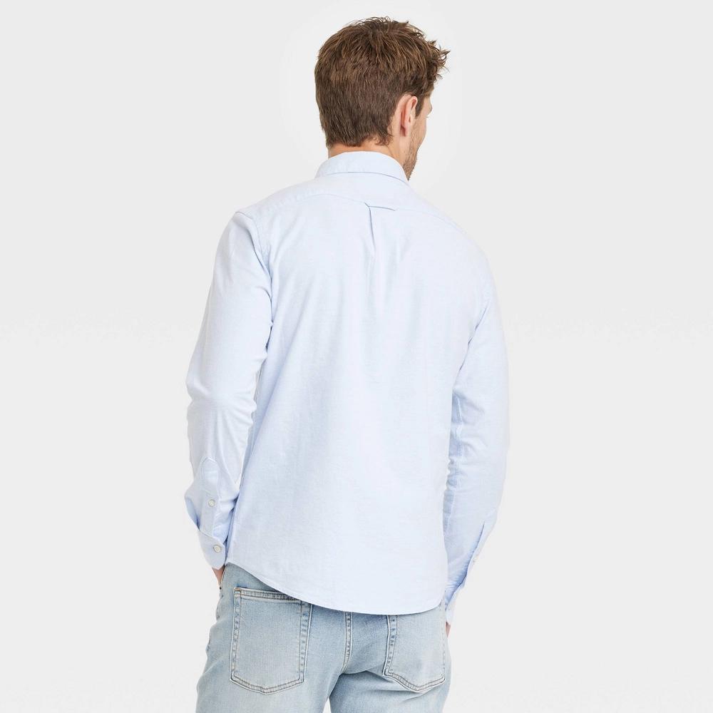 Men's Every Wear Long Sleeve Oxford Button-Down Shirt - Goodfellow & Co™ Light Blue M: Slim Fit, Product Image