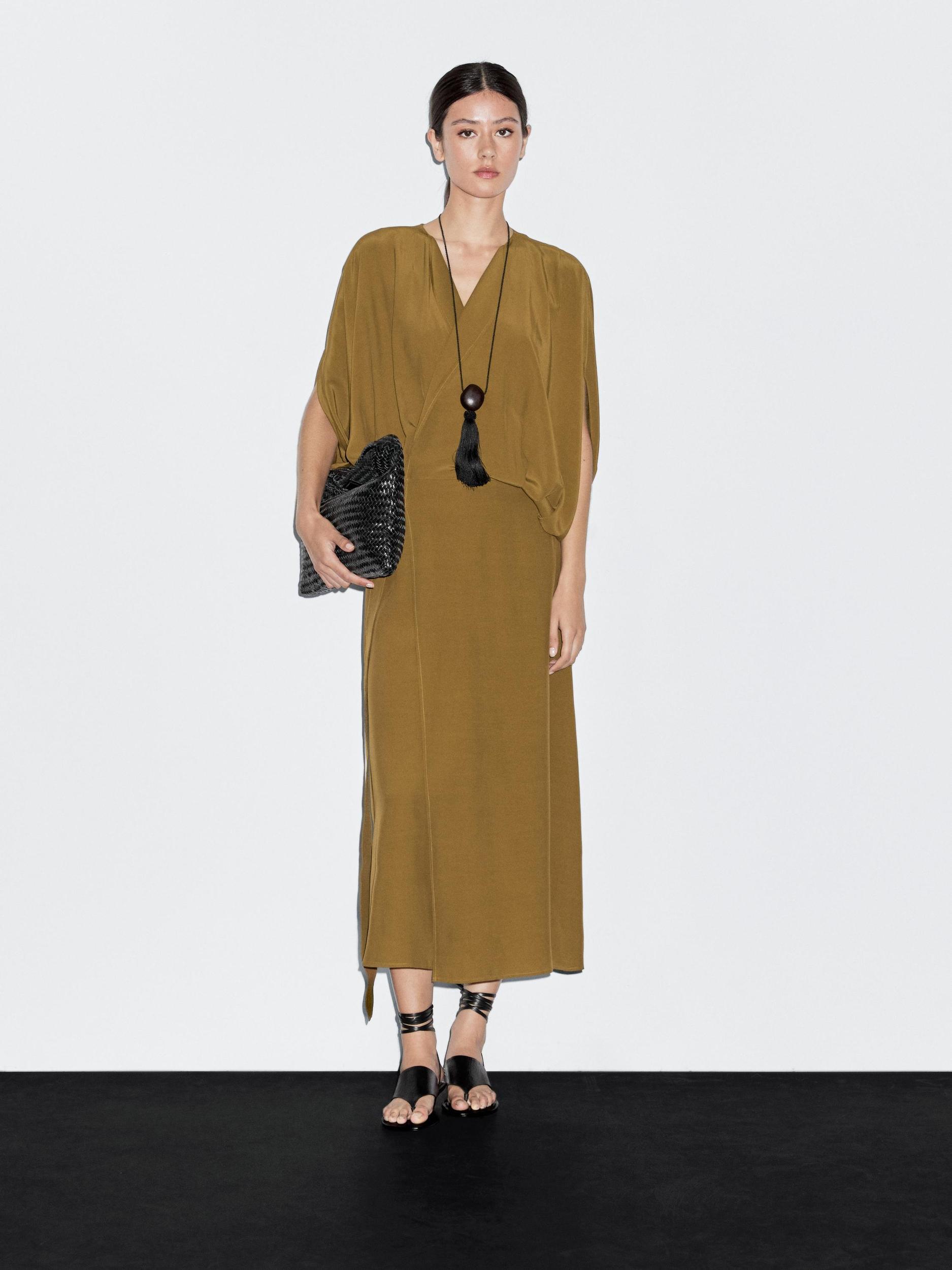 Wrap dress with buckle Product Image