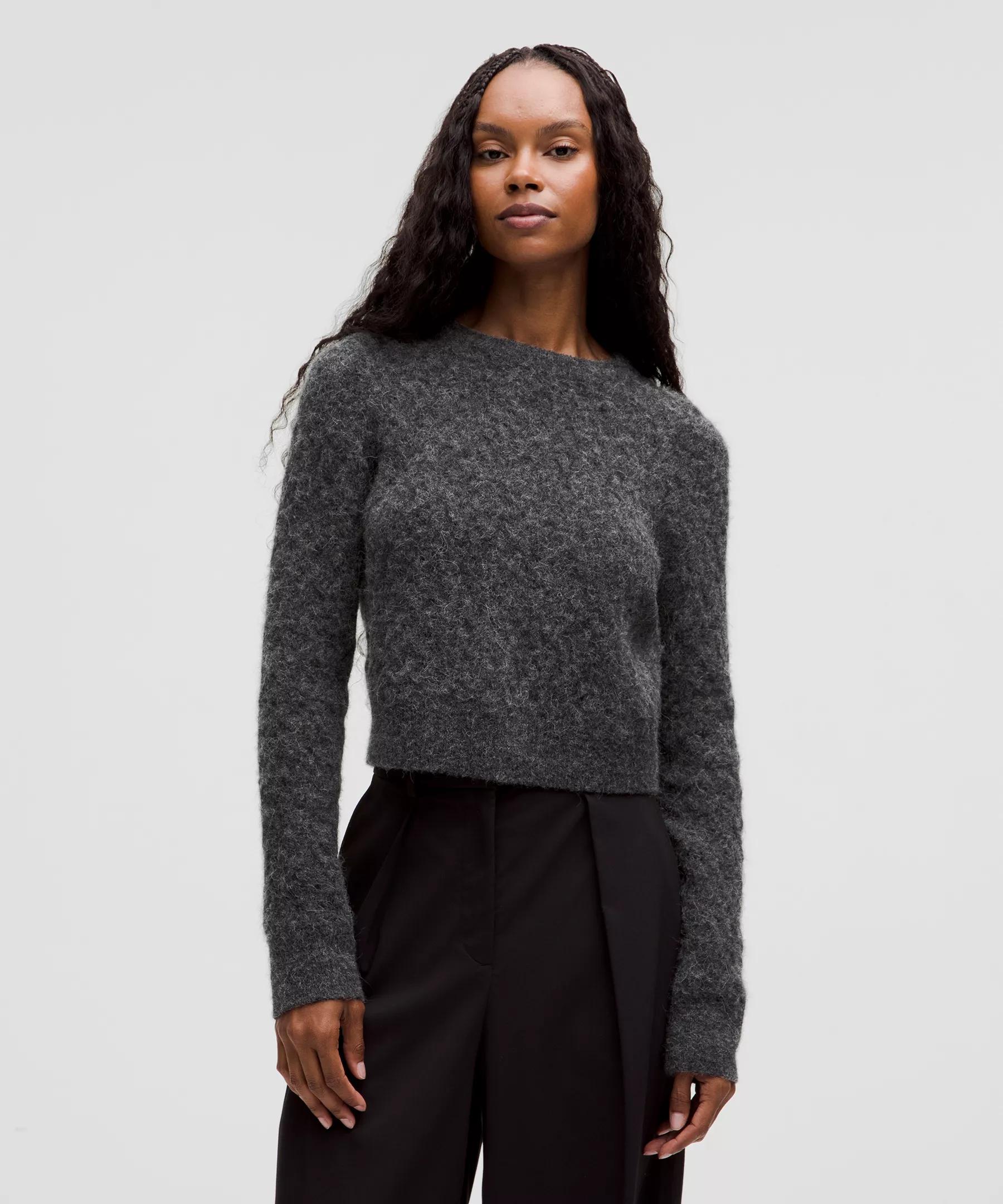 Alpaca Wool-Blend Crosshatch Sweater Product Image