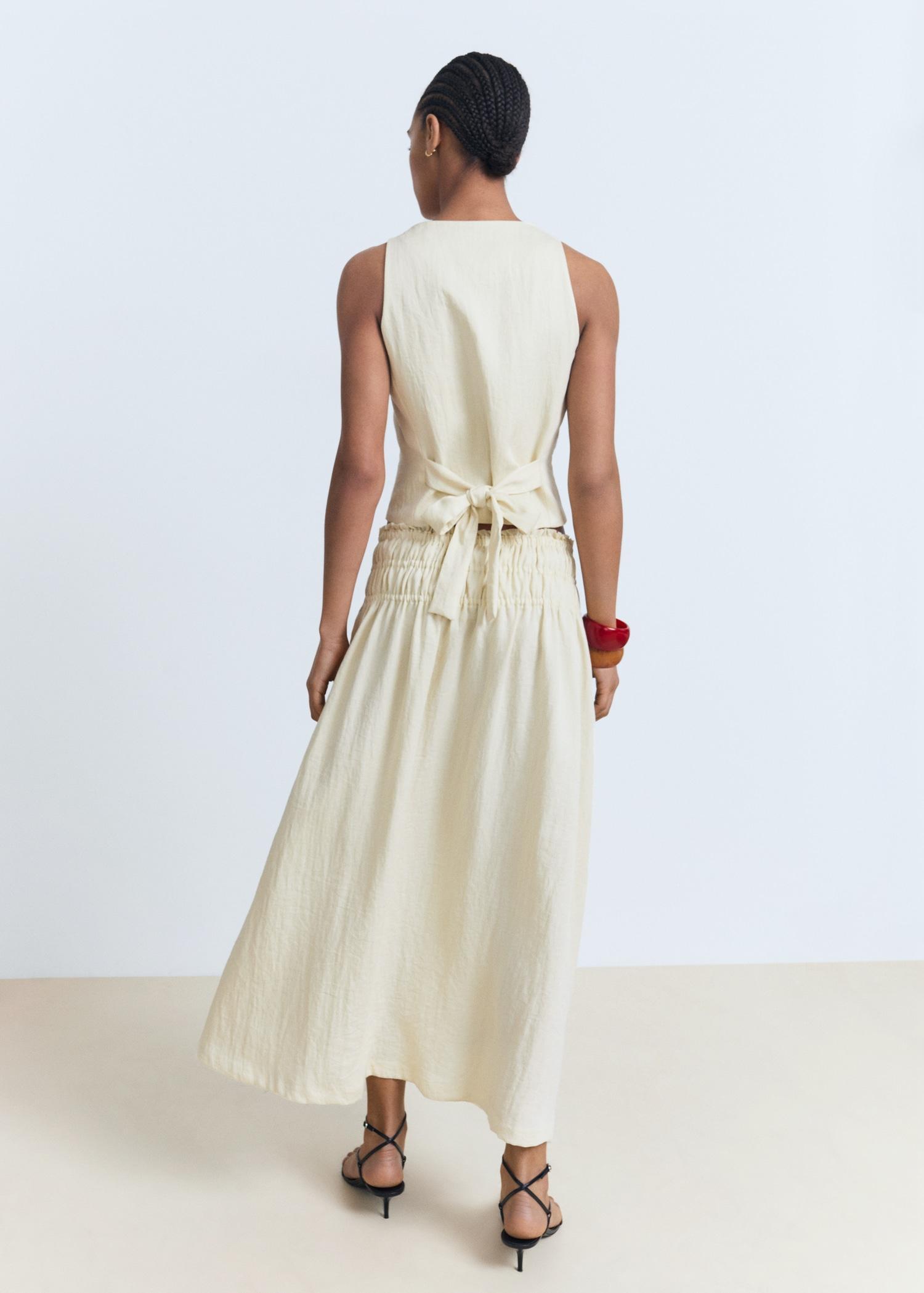 Long gathered panel skirt - Women | MANGO USA Product Image