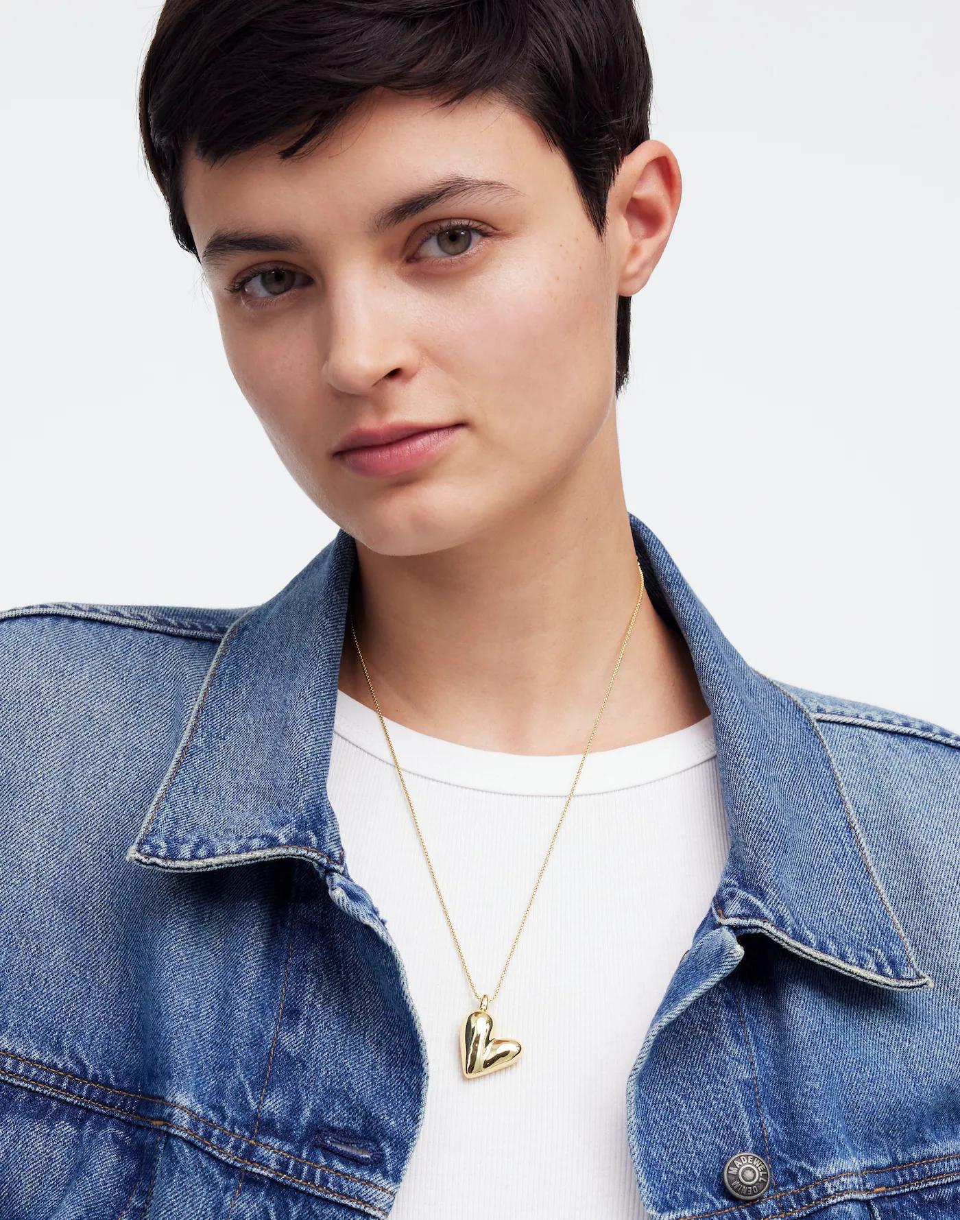 Sculptural Heart Pendant Necklace Product Image
