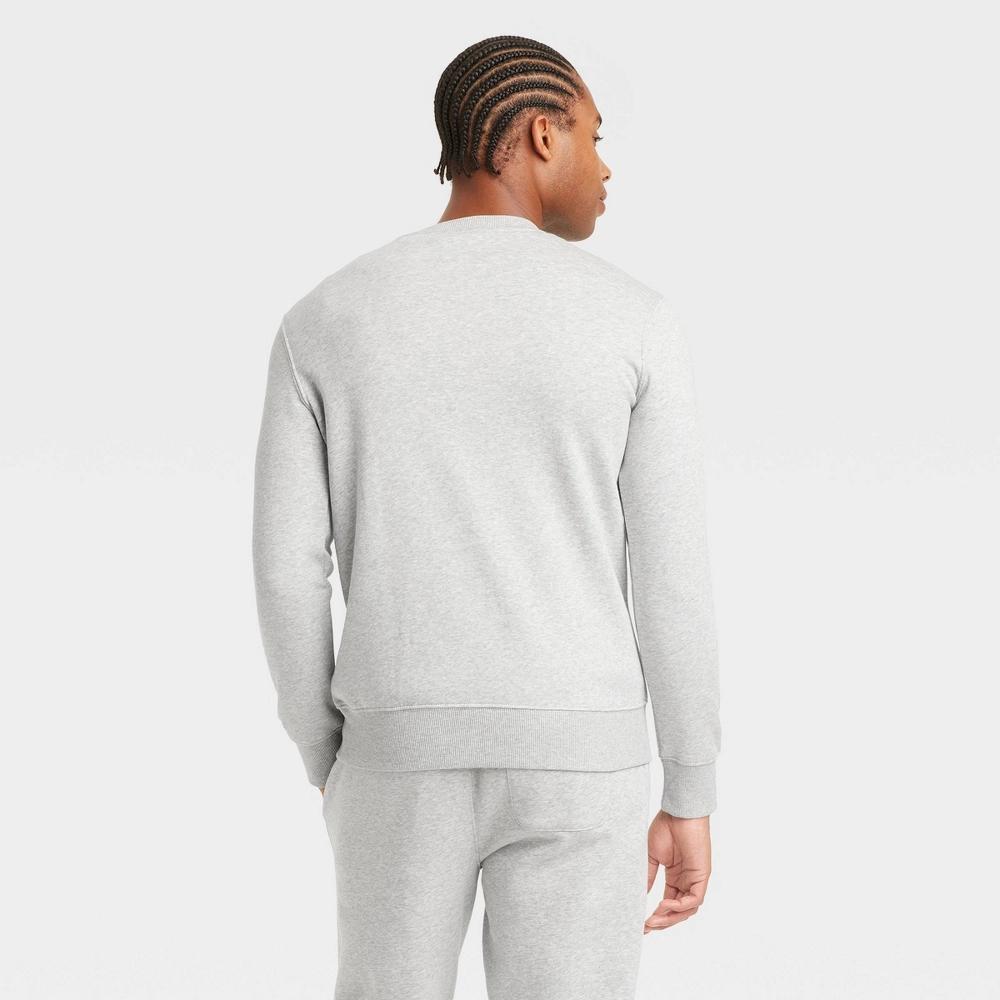 Men's Pullover Sweatshirt - Goodfellow & Co™ Heathered Gray XXL: Crew Neck, Midweight, Fleece Product Image