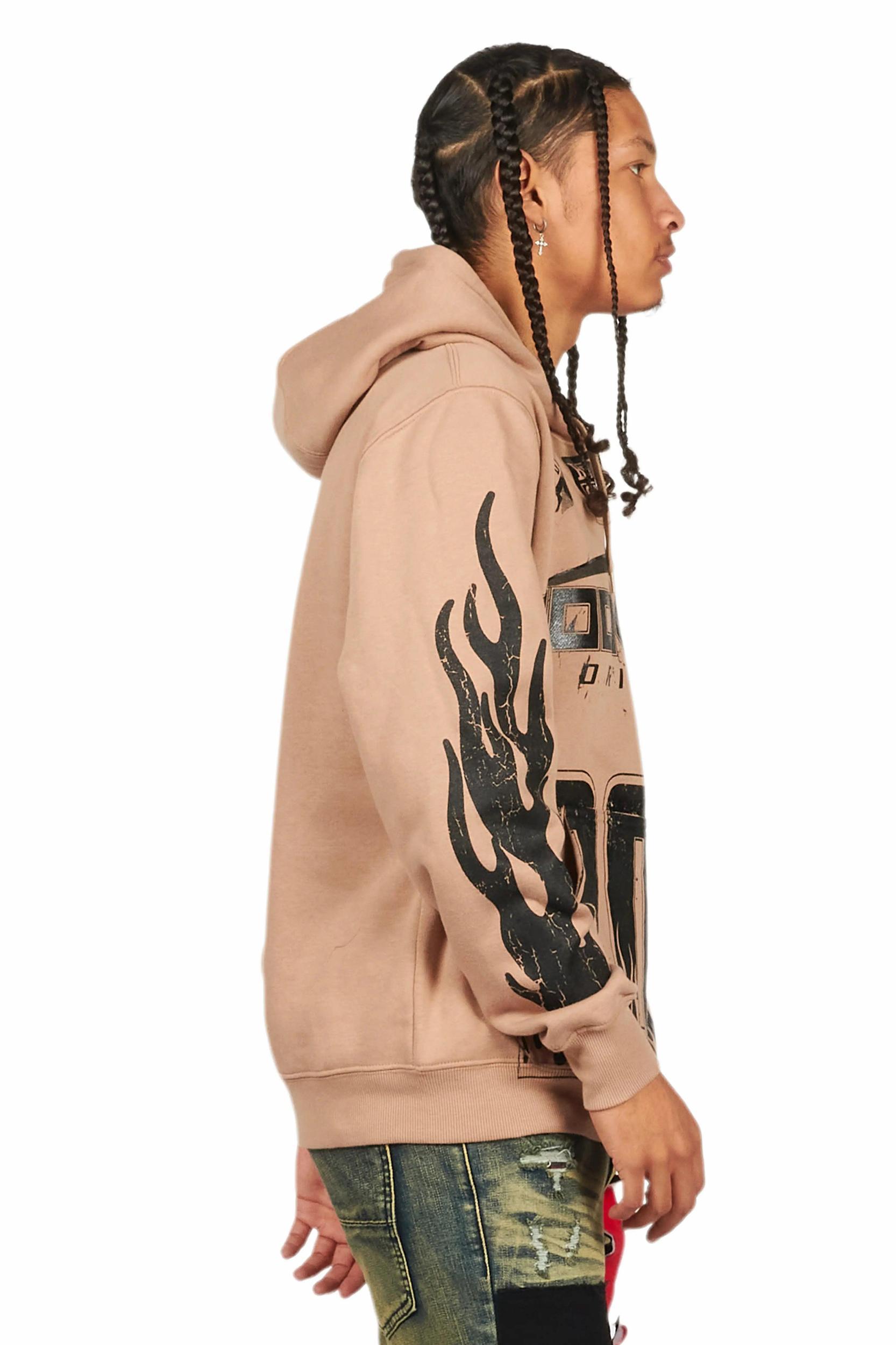Amos Khaki Graphic Hoodie Male Product Image