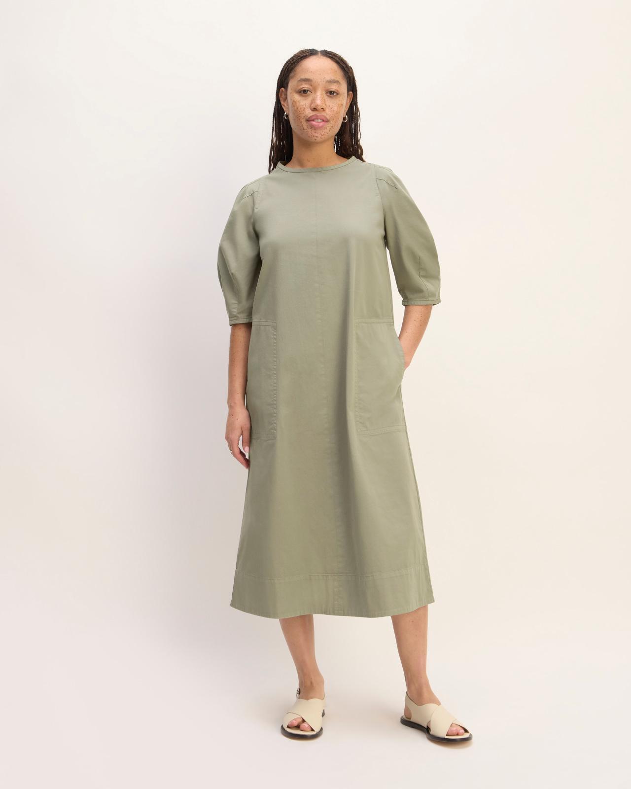The Short-Sleeve Puff Midi Dress Product Image