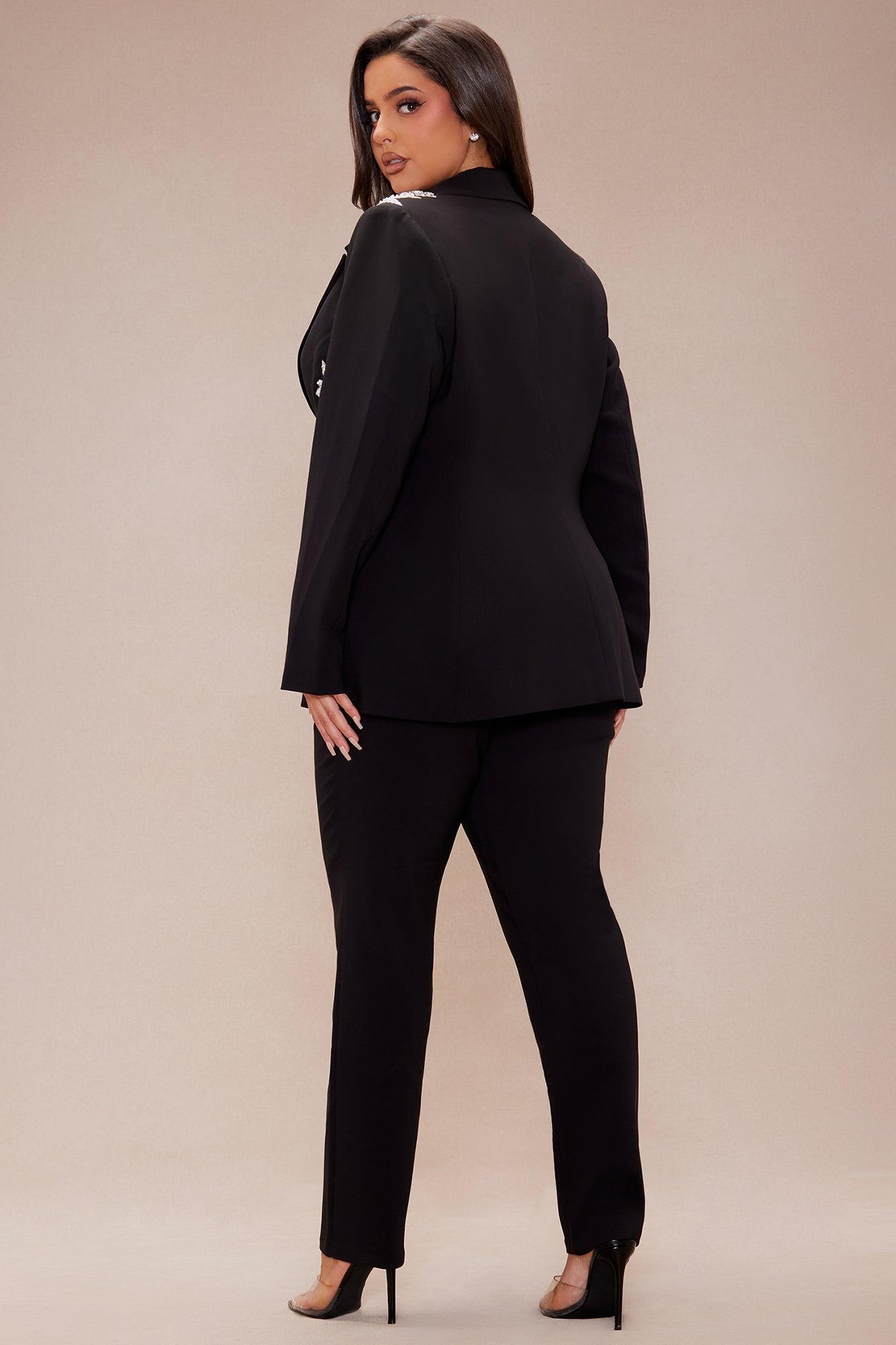 Steal The Show Rhinestone Suit Set - Black Product Image