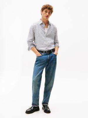 Regular Fit Striped Linen Shirt Product Image