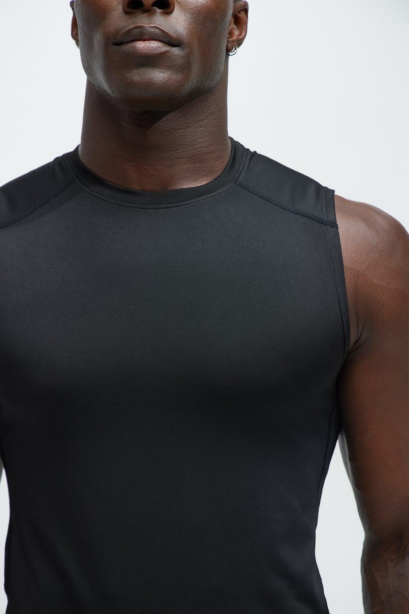 Vital Compression Cut Off Tee - Black Product Image
