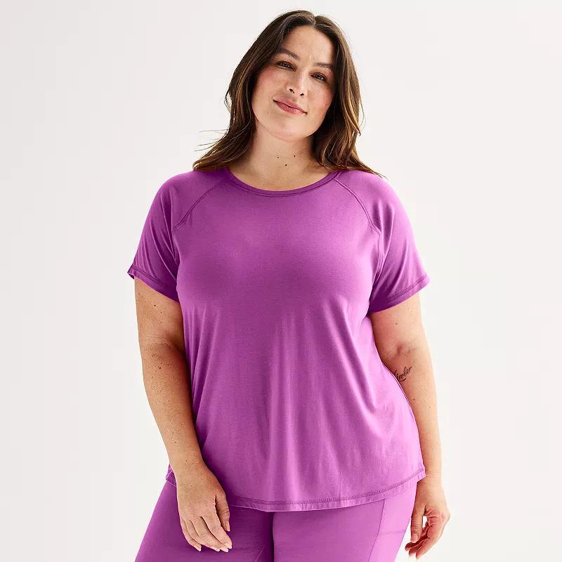Plus Size Tek Gear® Core Raglan Tee, Women's, Size: 1XL, Solomon Product Image
