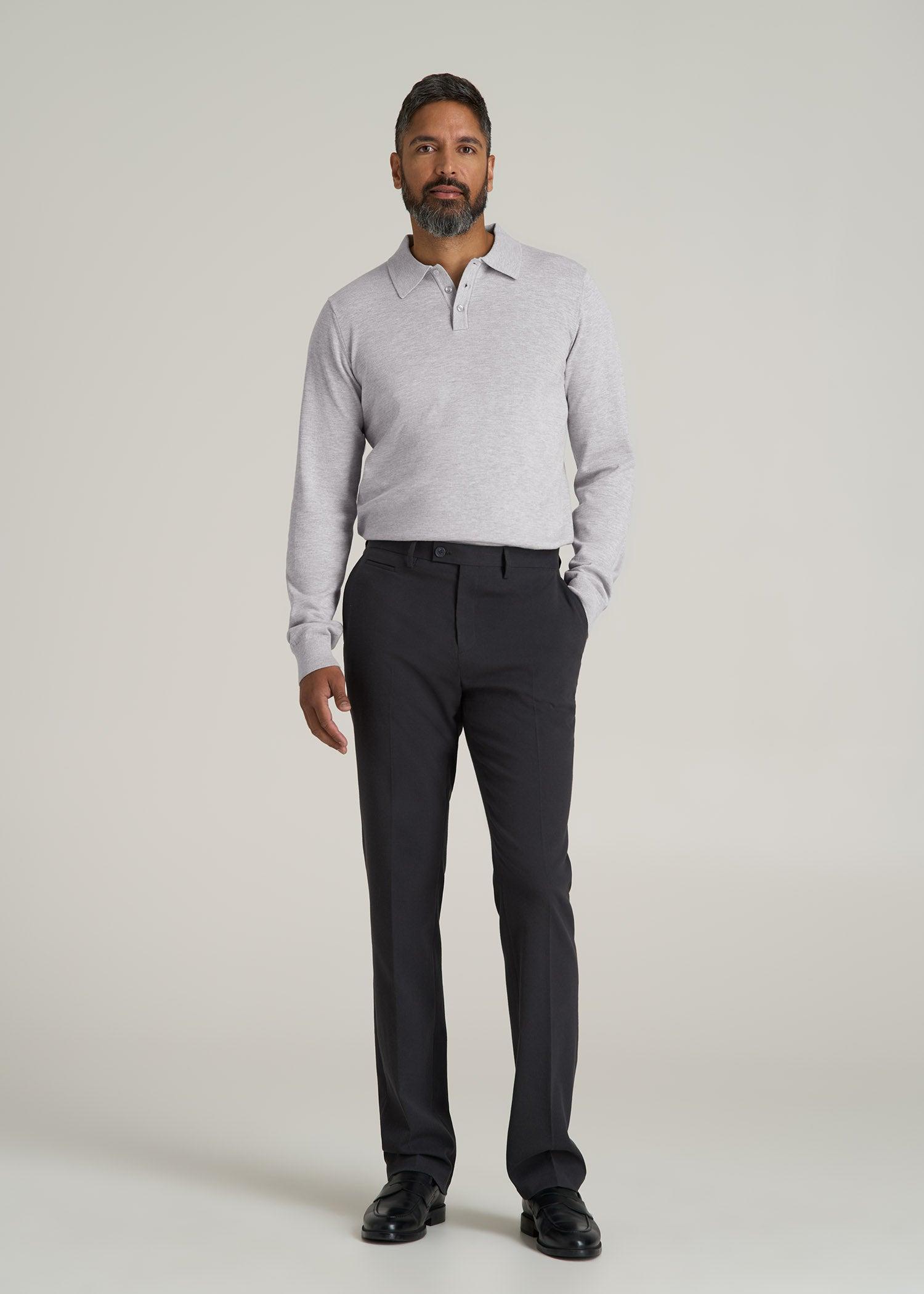 Men’s Tall Polo Sweater in Light Grey Male Product Image