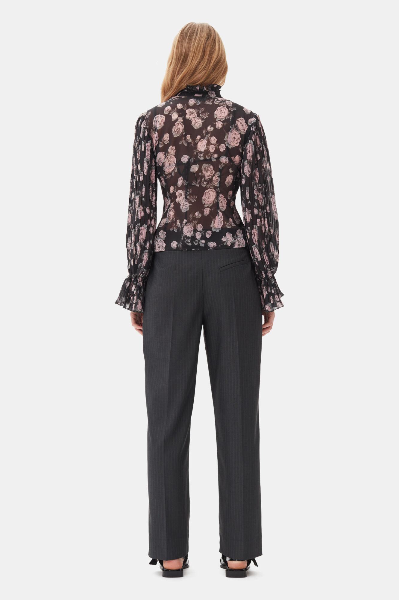 Dark Grey Stripe Suiting Pants Product Image