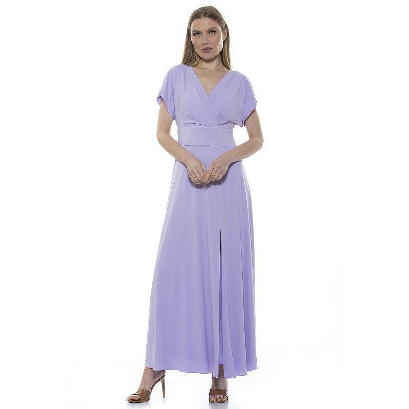 Women's ALEXIA ADMOR Brielle Surplice Maxi Dress, Size: XS, Brown Team Product Image