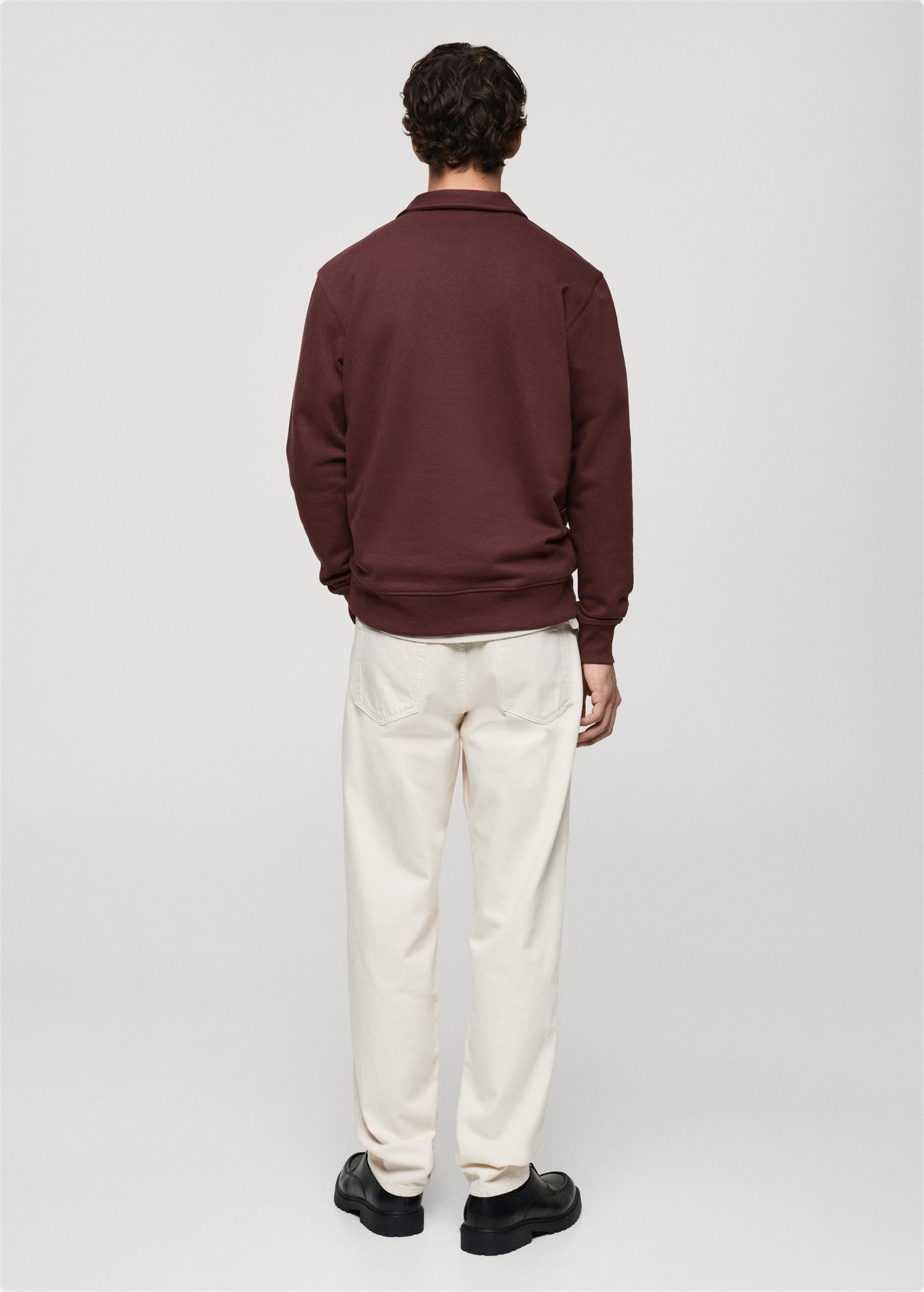 Regular-fit cotton polo sweatshirt - Men | MANGO USA Product Image