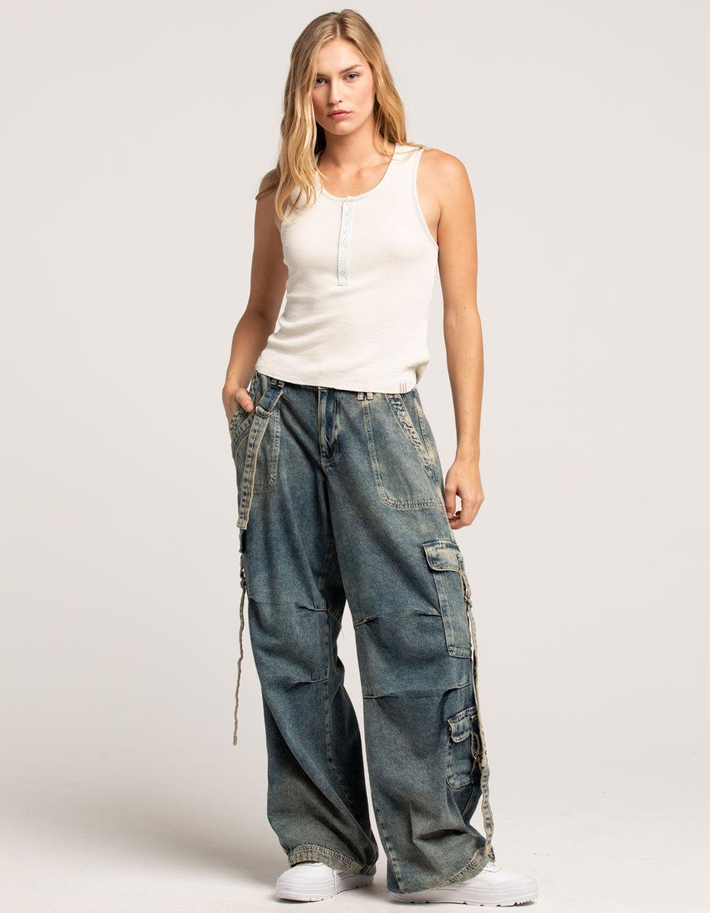 BDG Urban Outfitters Popper Womens Henley Tank Top - FROST Product Image