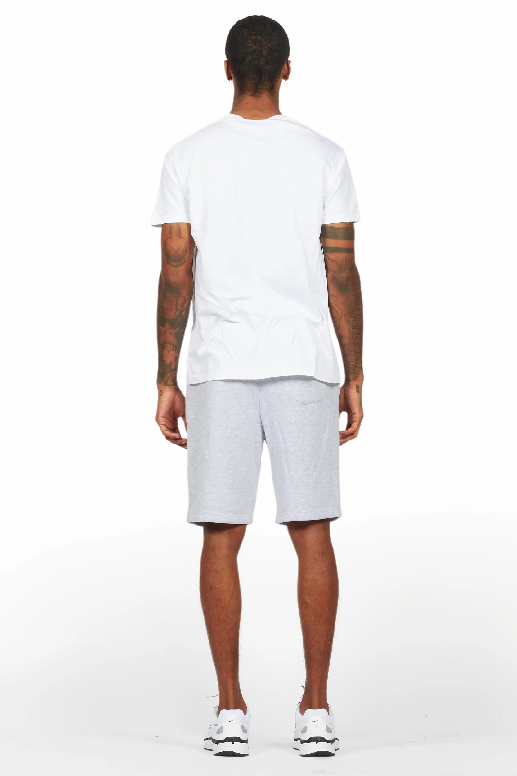 Lezaria White/Grey T-Shirt Short Set Female Product Image