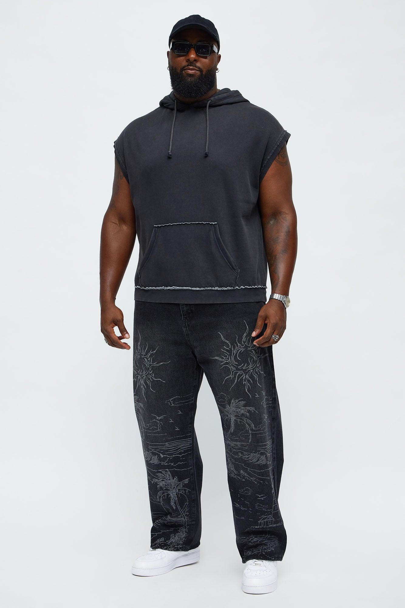 Scrappy Sleeveless Hoodie - Charcoal Product Image