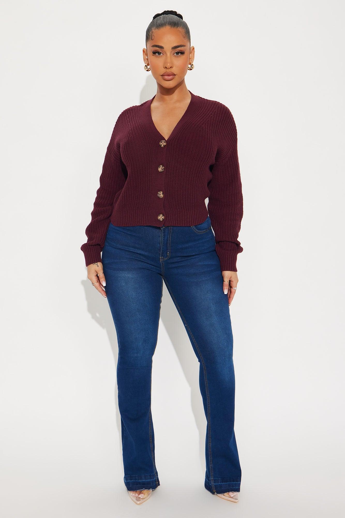 All About The Details Cardigan - Burgundy Product Image