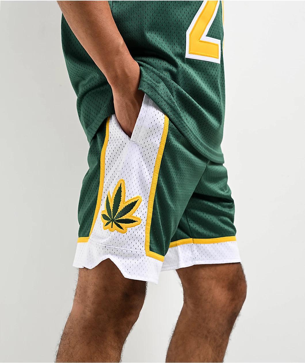 DGK Team Indica Green, Yellow & White Basketball Shorts Product Image