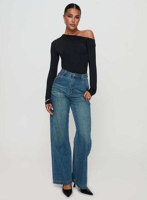 Antilles One Shoulder Bodysuit Black Product Image