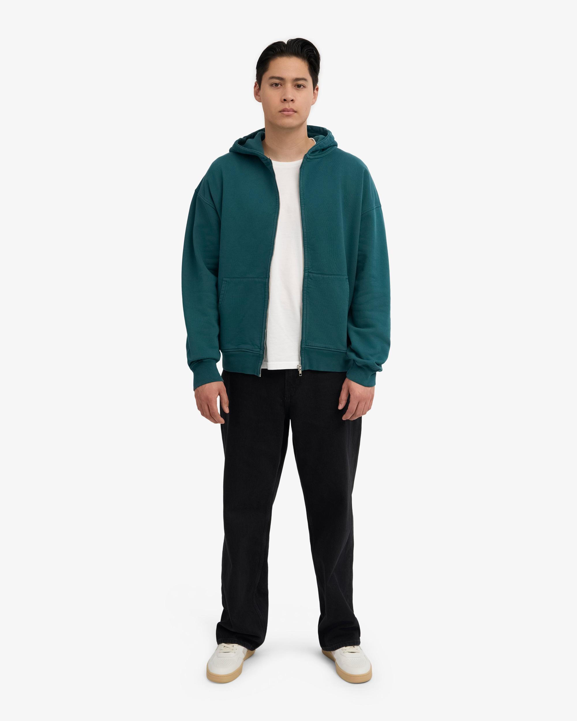 Organic Oversized Zip Hood - Ocean Green Product Image