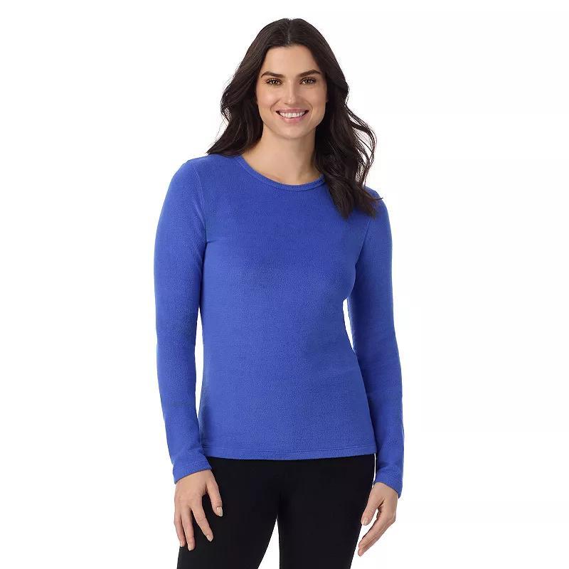 Women's Cuddl Duds® Fleecewear With Stretch Long Sleeve Top, Size: Large, Black White Snowflake Product Image