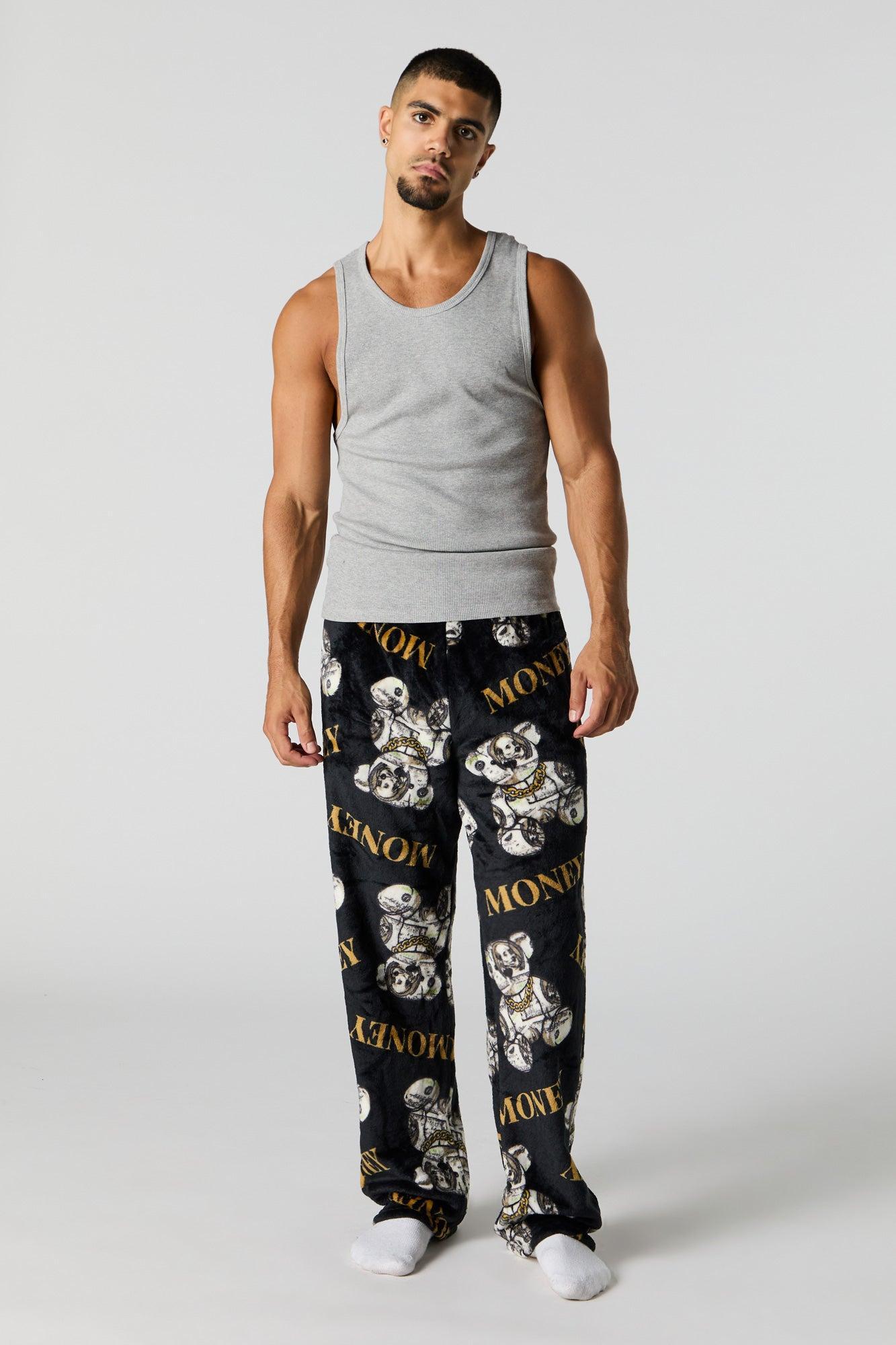 Printed Plush Pajama Pant Male Product Image