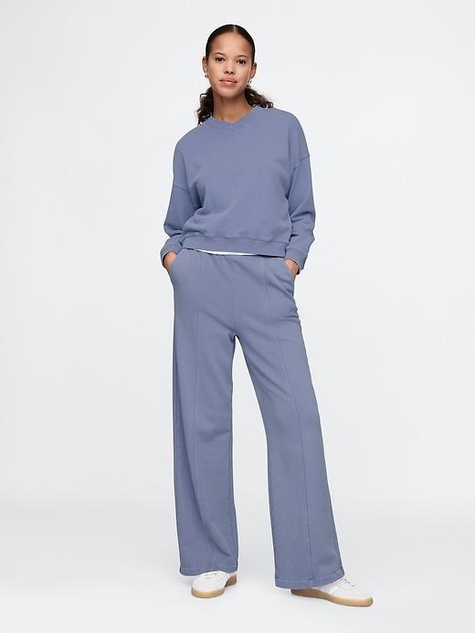 Heavyweight French Terry Seamed Wide-Leg Sweatpants Product Image