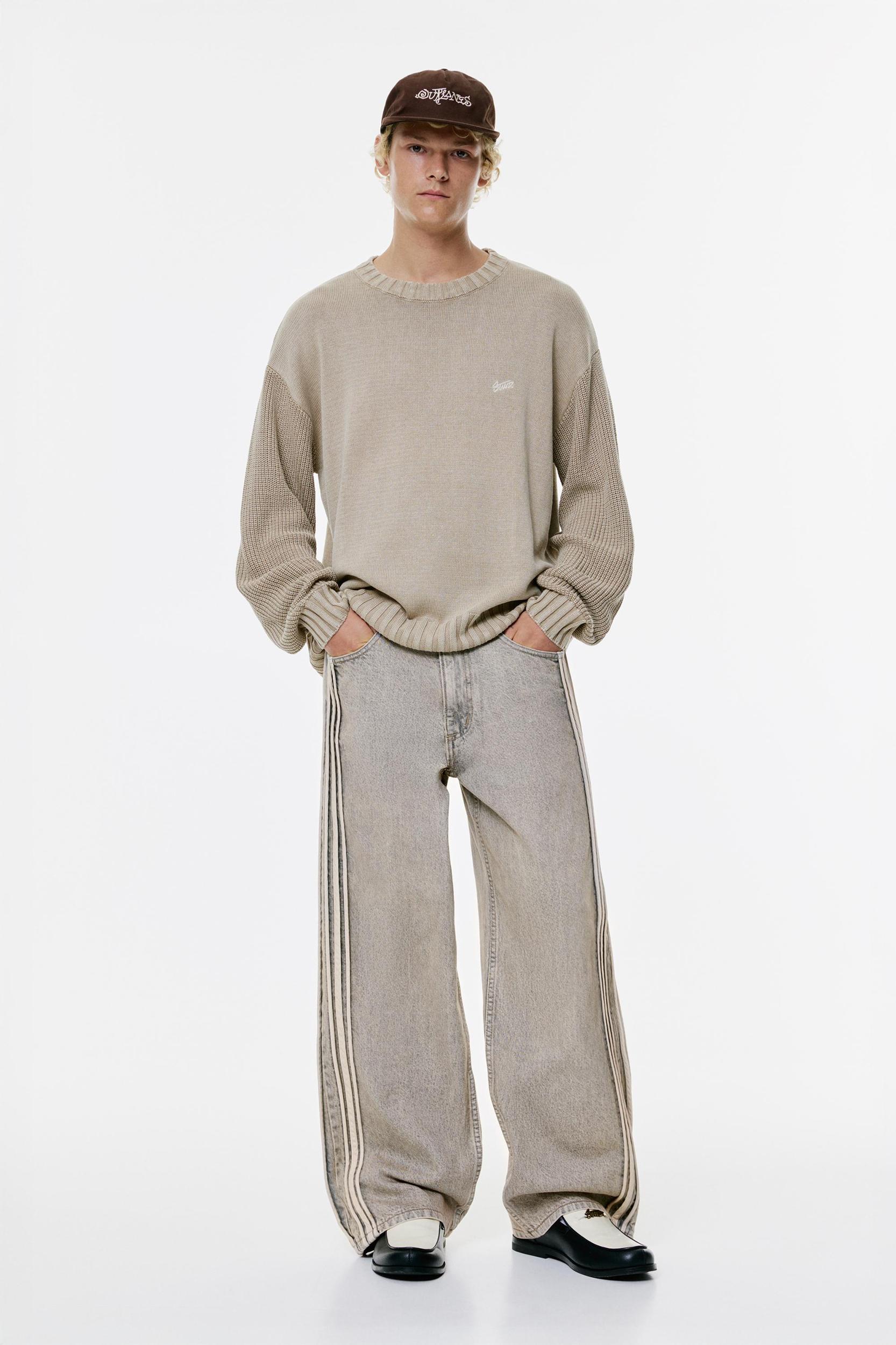 Side stripe baggy jeans Product Image