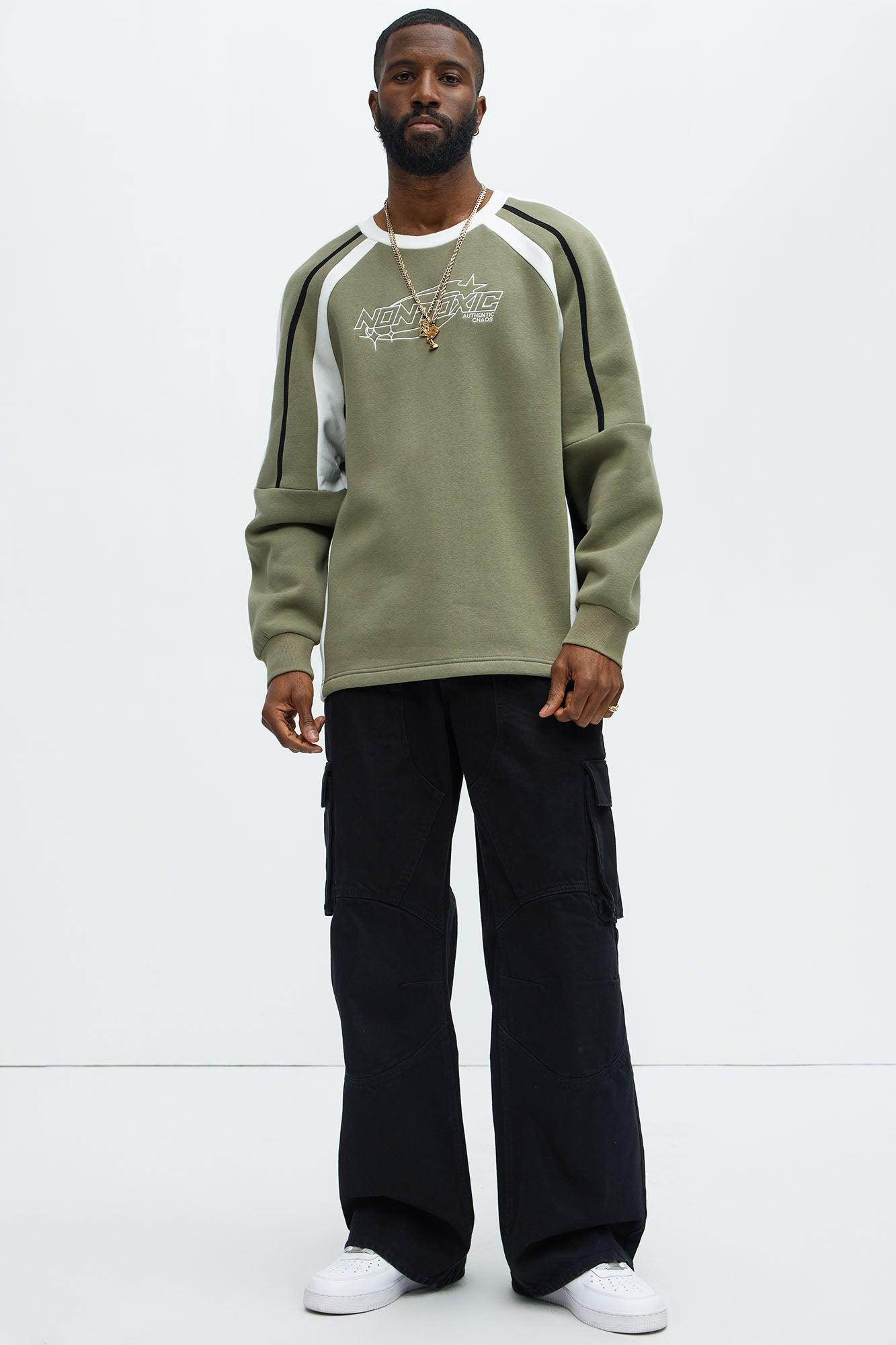Tyson Nontoxic Crewneck Sweatshirt - Olive/combo Product Image