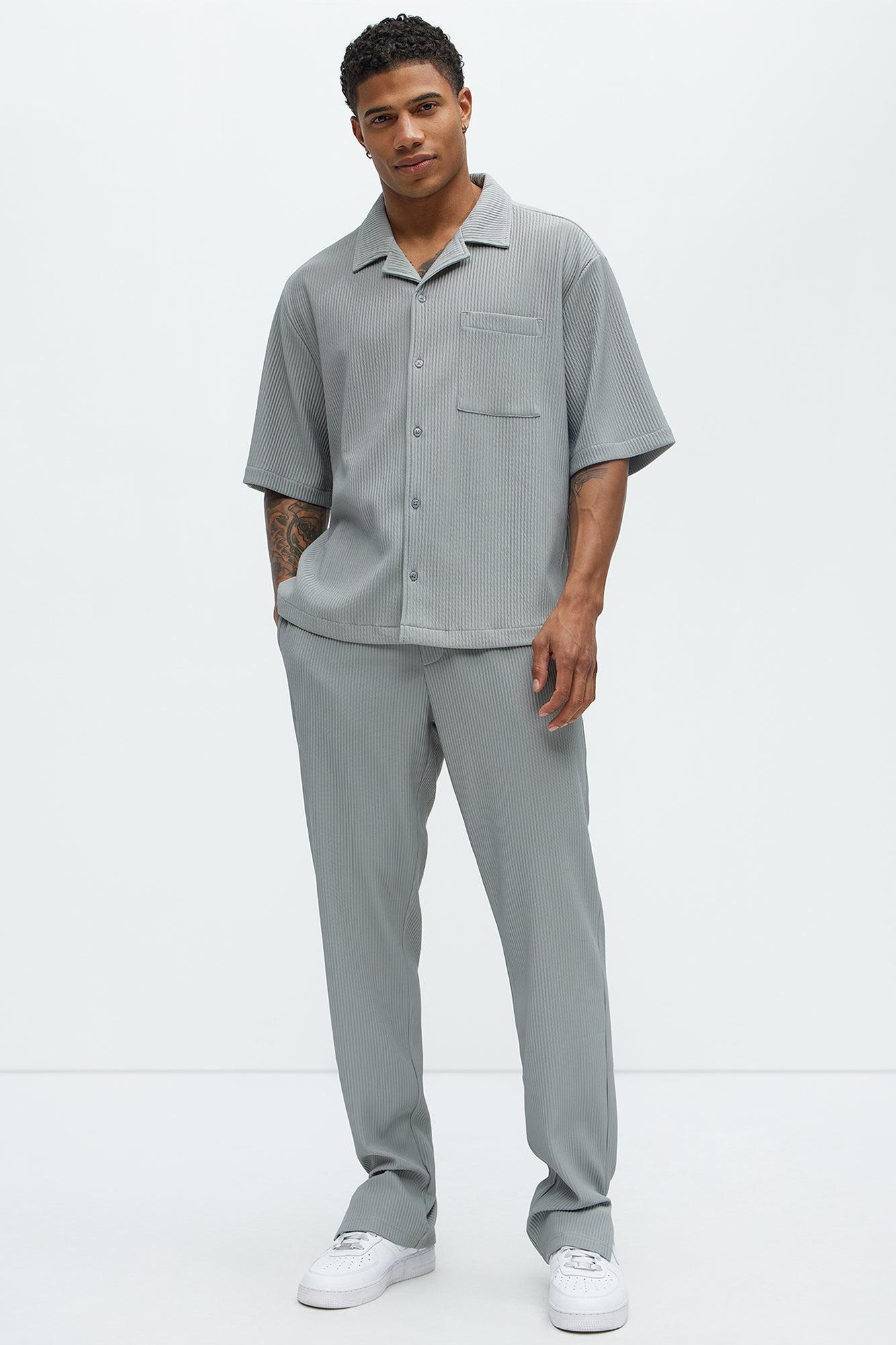Show Up Slim Slit Pants - Grey Product Image