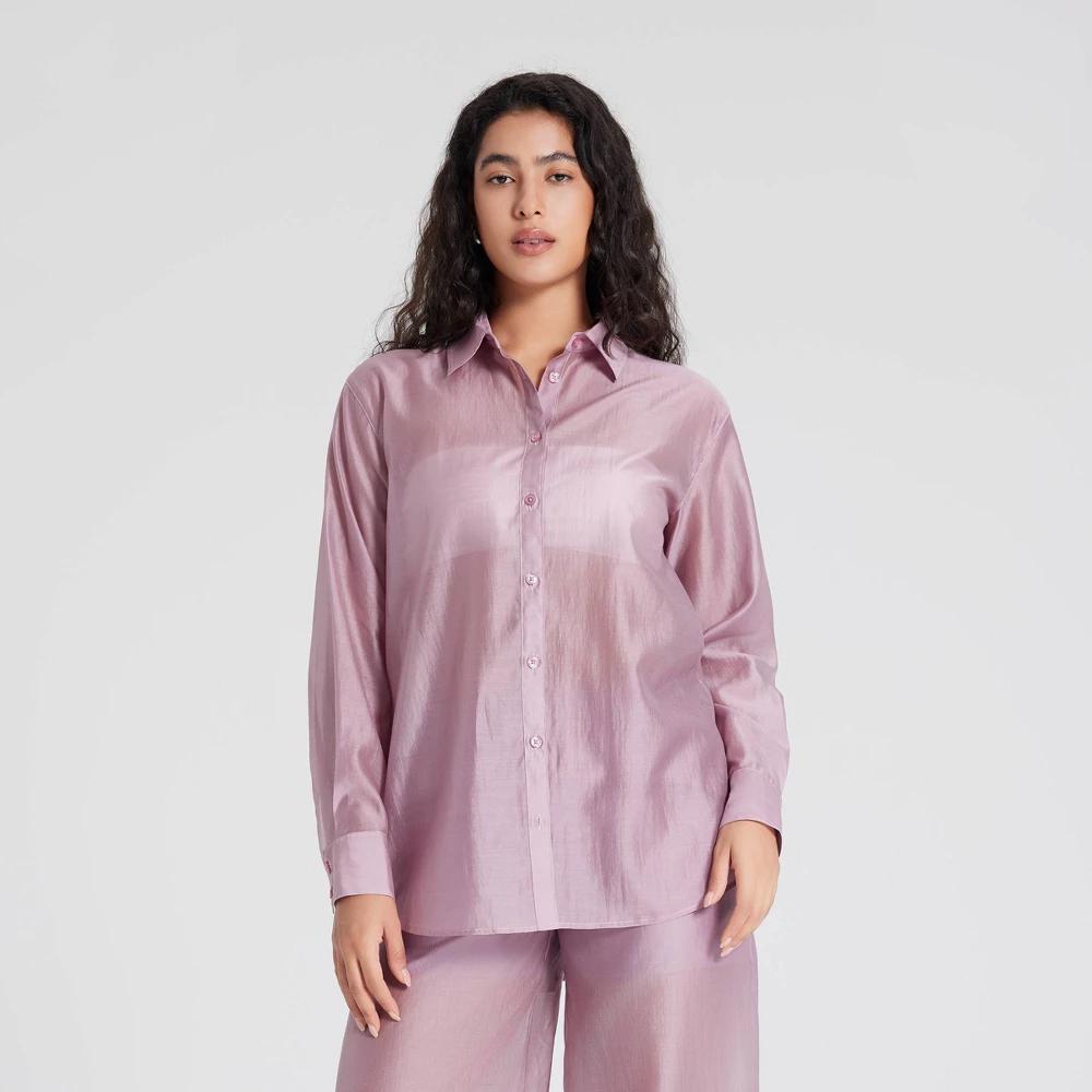 Women's Relaxed Fit Long Sleeve Button-Down Shirt - A New Day™ Product Image