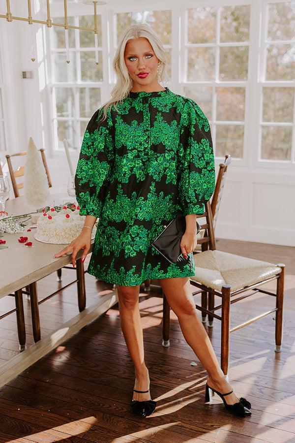 Glistening Garland Jacquard Mini Dress Product Image