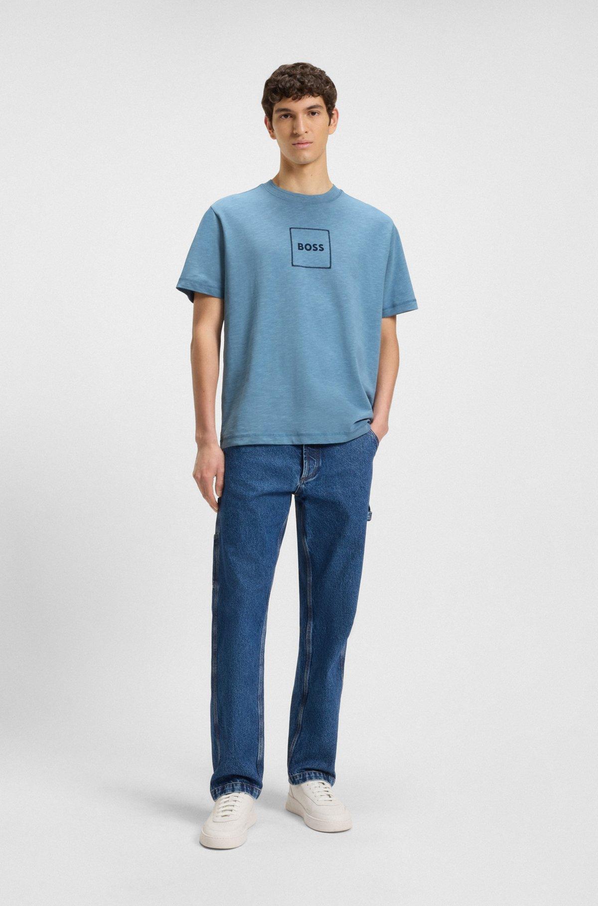 Slub-cotton T-shirt with logo print Product Image