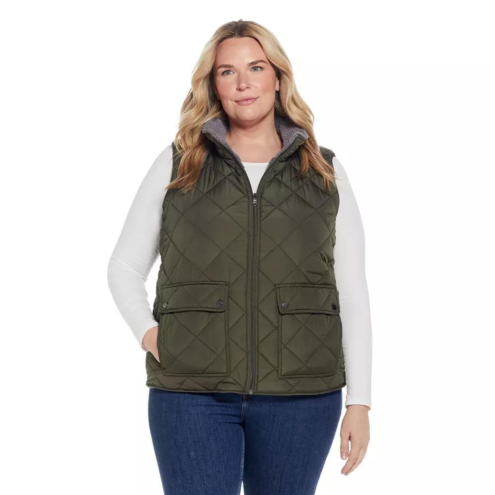 Plus Size Weathercast Midweight Reversible Vest, Women's, Size: 3XL, Pink Pink Product Image