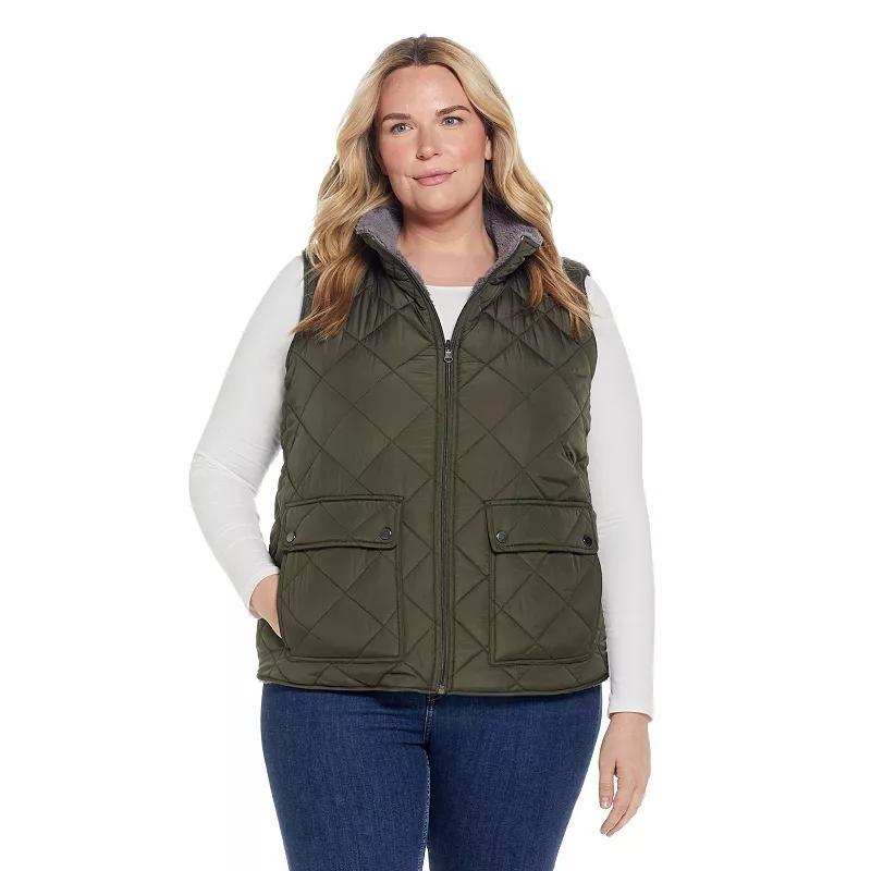 Plus Size Weathercast Midweight Reversible Vest, Women's, Size: 3XL, Pink Pink Product Image