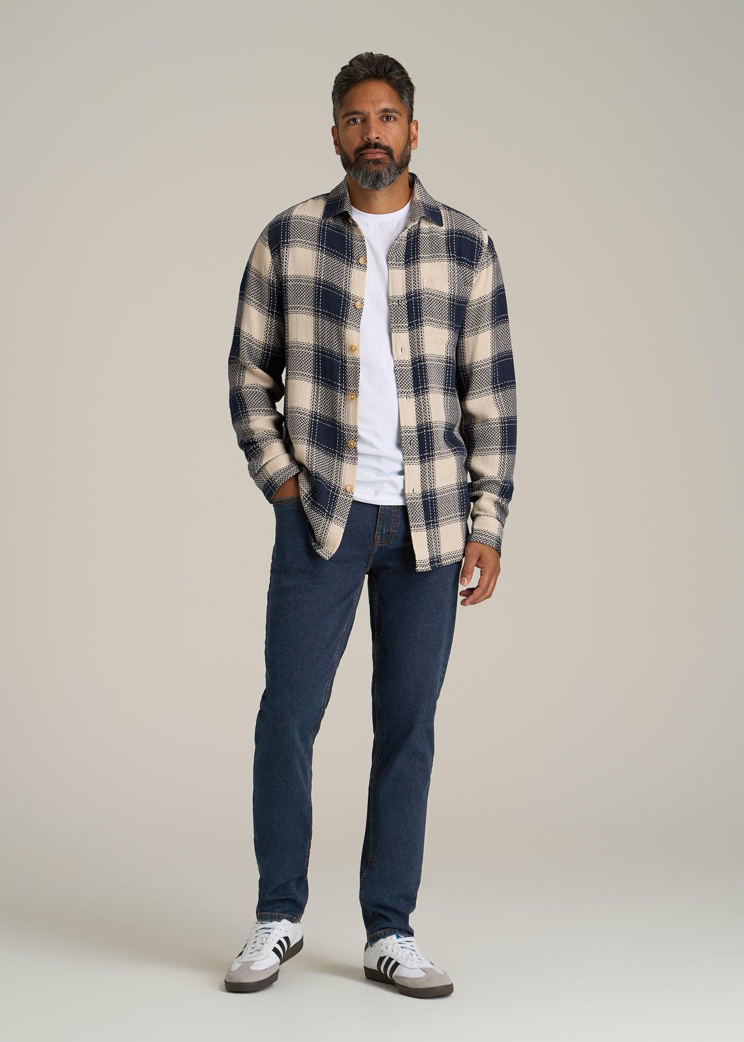 A.T. Basics Men's Dylan Slim Fit Jeans for Tall Men in Charged Blue Product Image