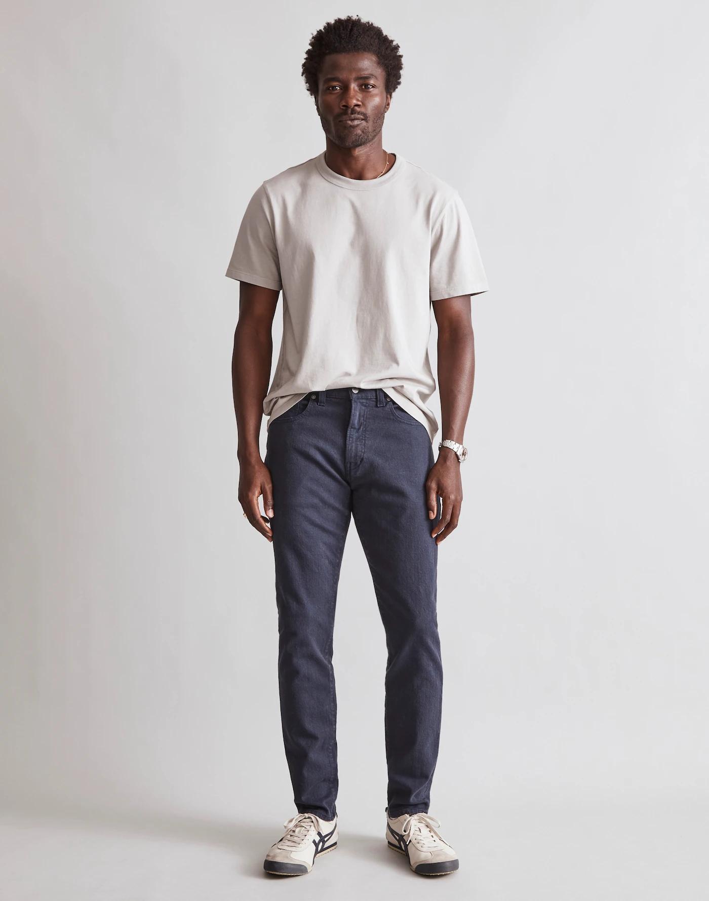 Garment-Dyed Athletic Slim Jeans Product Image