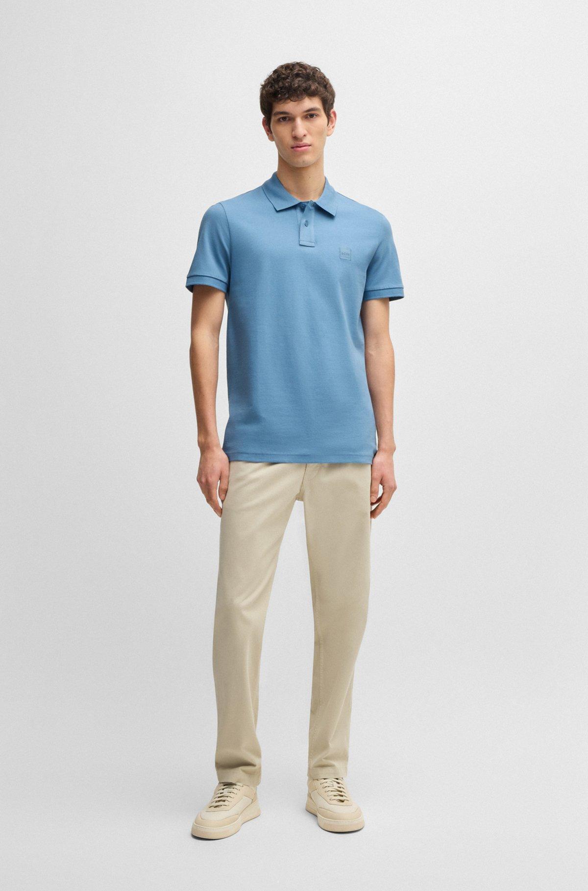 Extra-slim-fit stretch-cotton shirt with logo tape Product Image